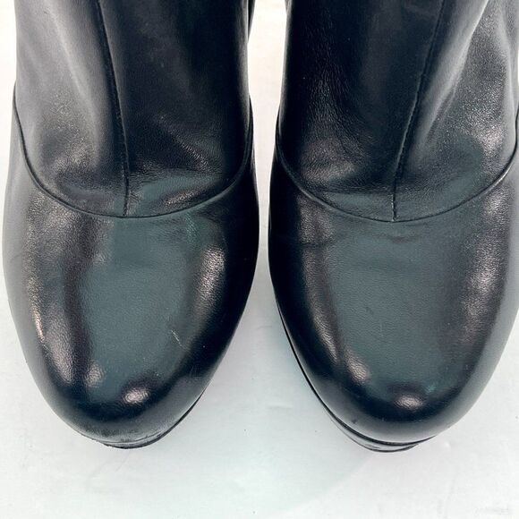 YSL Yves Saint Laurent Leather Gisele Platform Ankle Booties Black Size 39/8.5 - Picture 6 of 12